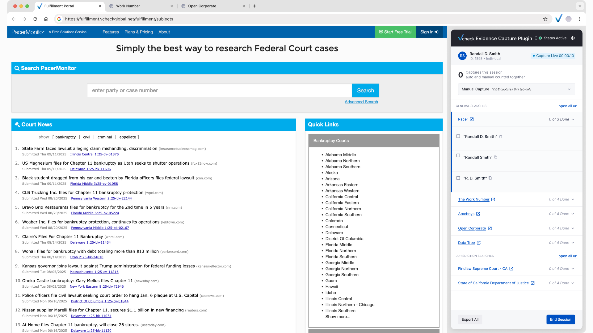 Plugin open beside PacerMonitor with the alias checklist