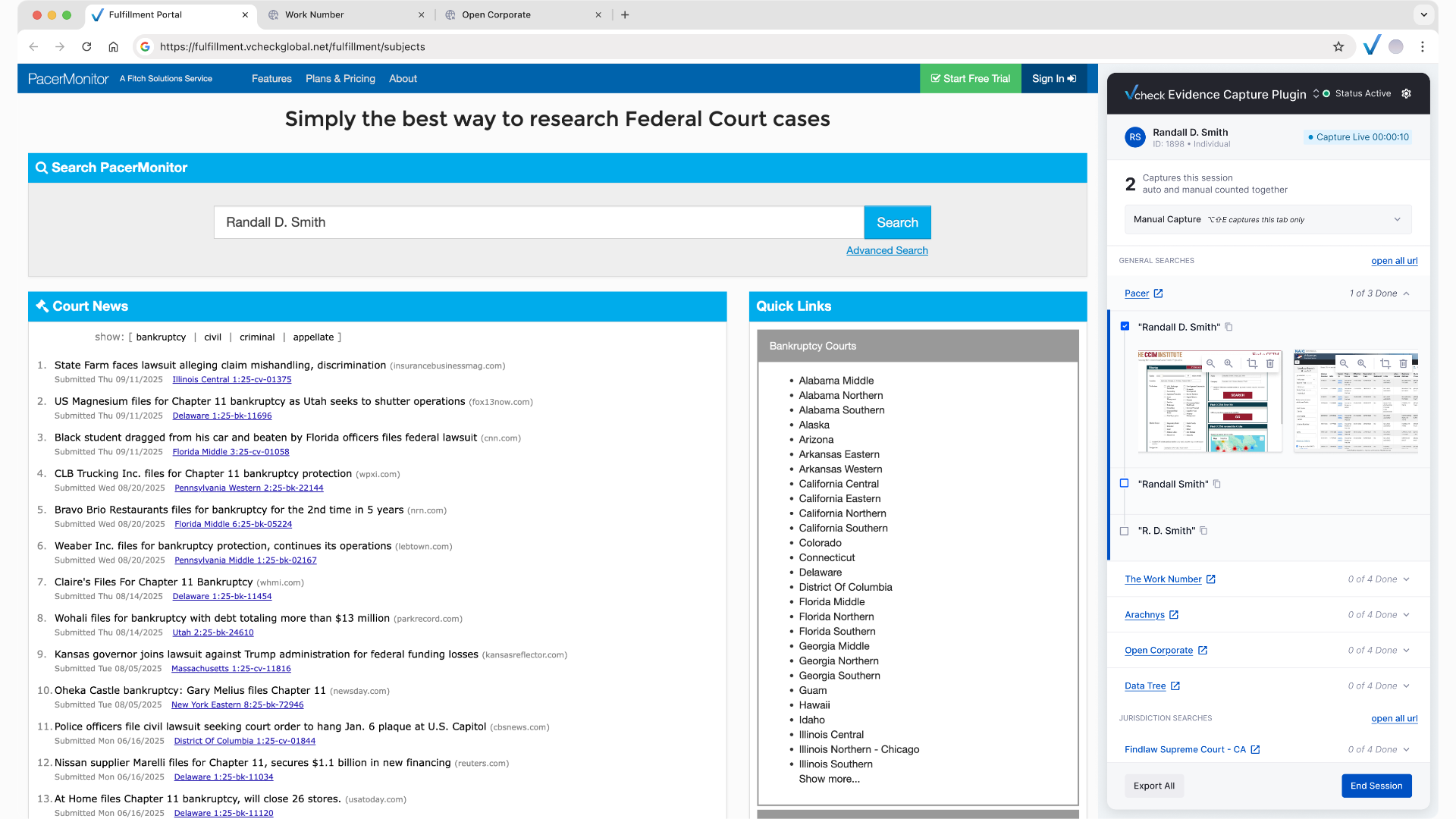 Searching a copied alias on PacerMonitor, two captures taken
