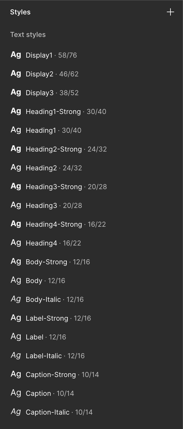 Text styles